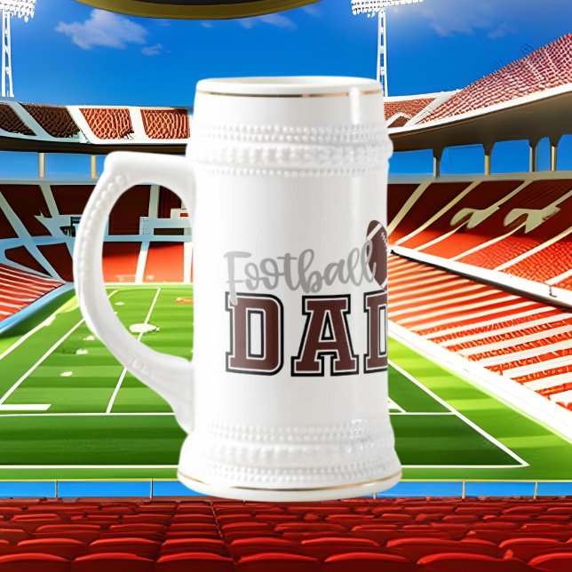 Cool football sports Dad word art Beer Stein (Creator Uploaded)