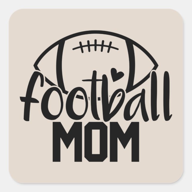 cool football sports Mom word art Square Sticker (Front)