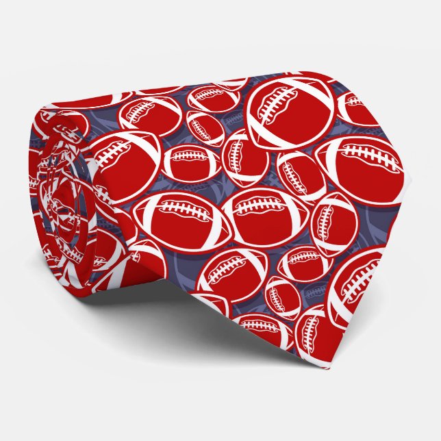 cool football sports pattern  neck tie (Rolled)