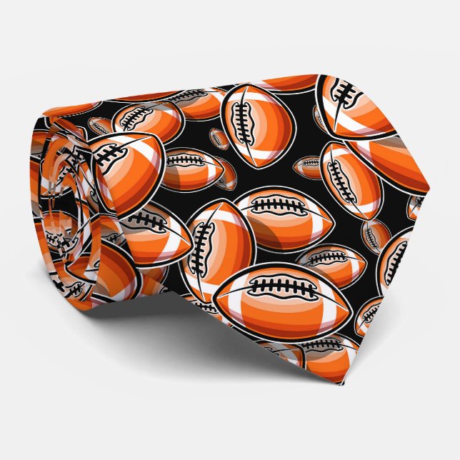 cool football sports pattern  neck tie (Rolled)