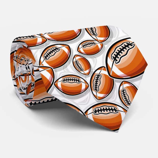 cool football sports pattern neck tie (Rolled)