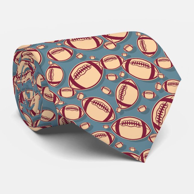 cool football sports pattern  neck tie (Rolled)