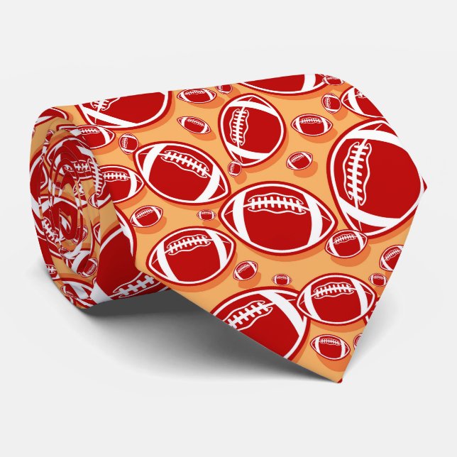 cool football sports pattern  neck tie (Rolled)
