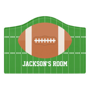 Cool Football Themed Kids Door Sign