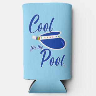 Cool For Pool Fun Summer Visor Art Motto Seltzer Can Cooler