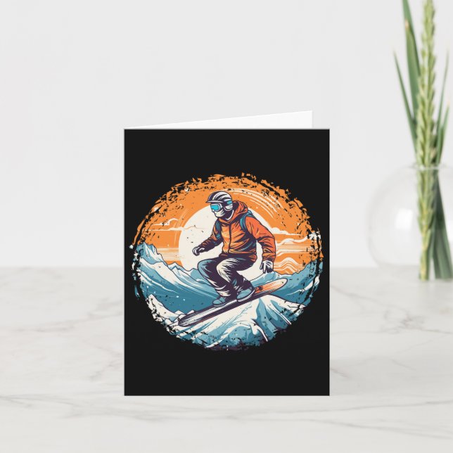 Cool For Snowboard And Ski Lover In The White Moun Card (Front)