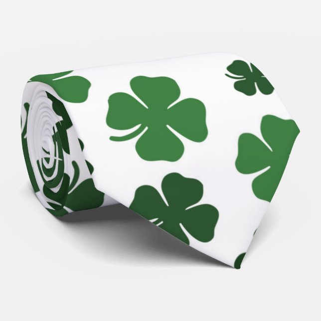 cool four leaf clover lucky neck tie (Rolled)