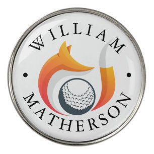 Cool Fox Custom Name Golf Ball Marker