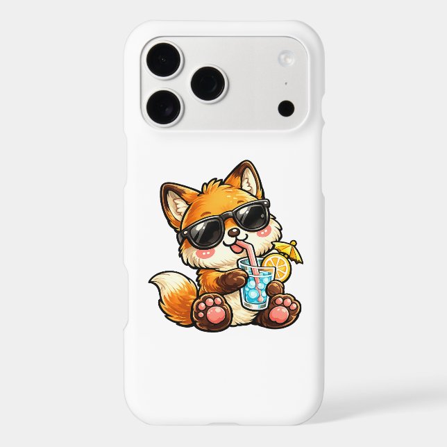 Cool Fox Drink iPhone Case (Back)