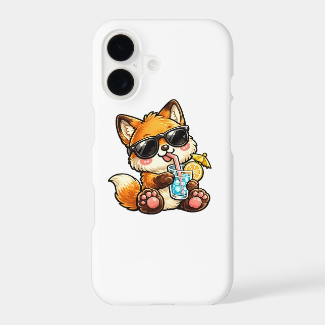 Cool Fox Drink iPhone Case (Back)