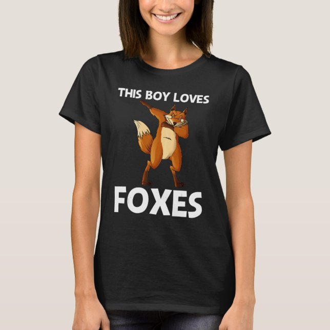 Cool Fox For Boys Kids Omnivorous Mammal Animal T-Shirt (Front)