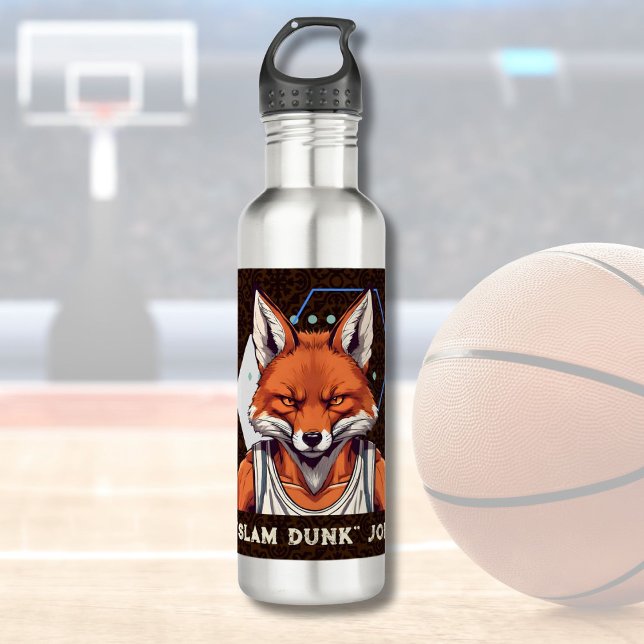 Cool Fox Gifts for Basketball Lovers Coach Fans Stainless Steel Water Bottle (Cool Fox Gifts for Basketball Lovers Coach Fans)