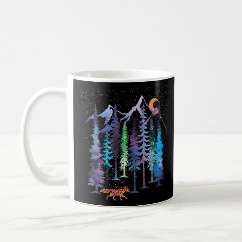 Cool Fox In The Dark Sky Mountain Forest  Love Men Coffee Mug
