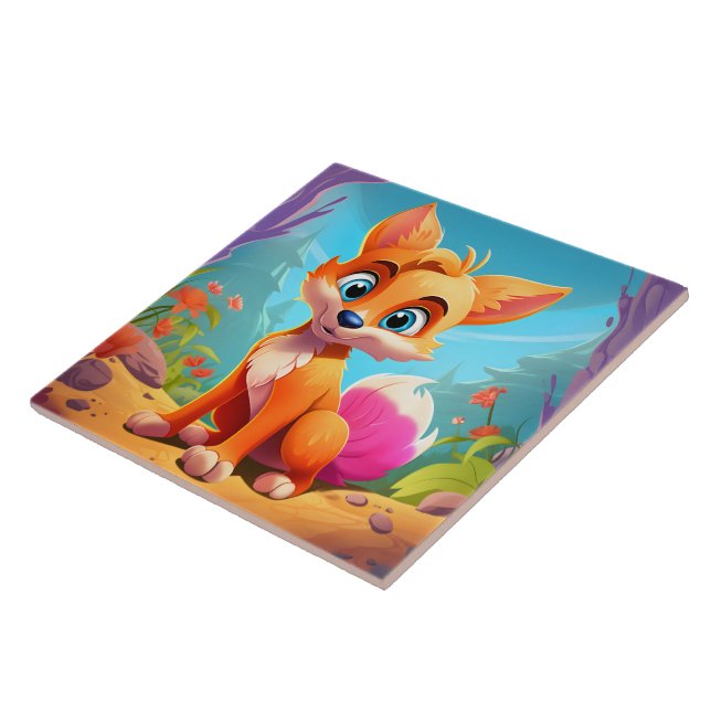 Cool Fox  Keep or design your own Ceramic Tile (Side)