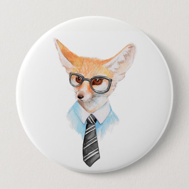 Cool fox pinback button (Front)
