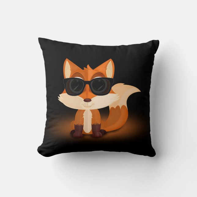 Cool Fox   Throw Pillow (Front)