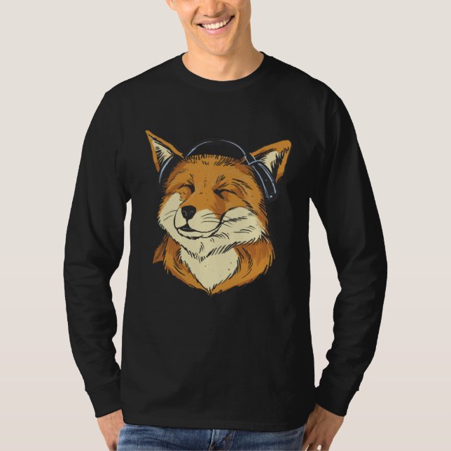 Cool Foxes Headphone T-Shirt (Front)