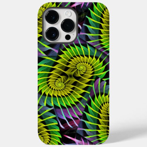 Cool Fractal Neon Spirals Case_Mate iPhone 14 Pro Max Case
