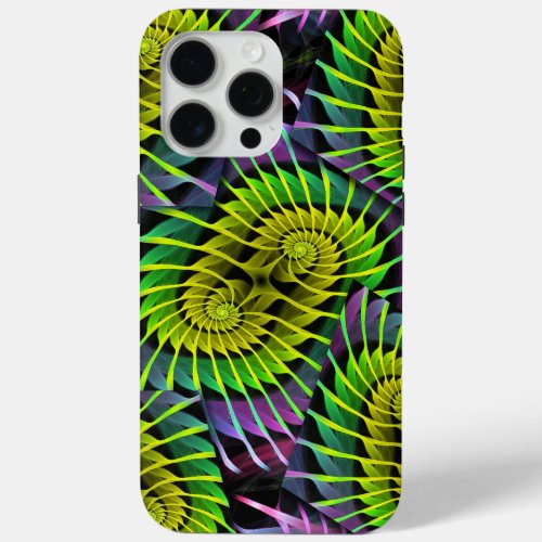Cool Fractal Neon Spirals iPhone 15 Pro Max Case