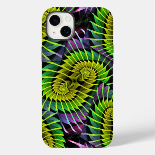 Cool Fractal Neon Spirals Case_Mate iPhone 14 Plus Case