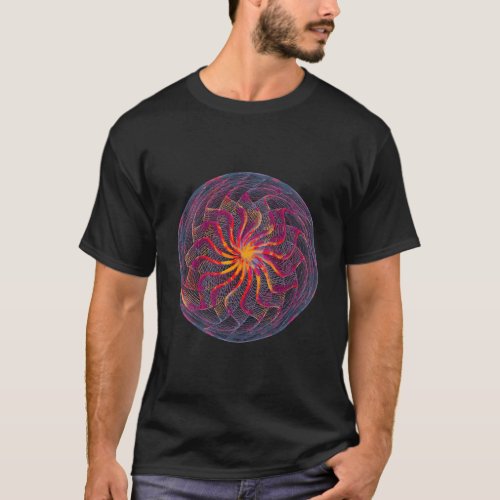 Cool Fractal Psychedelic Abstract Op Art Ball T_Shirt