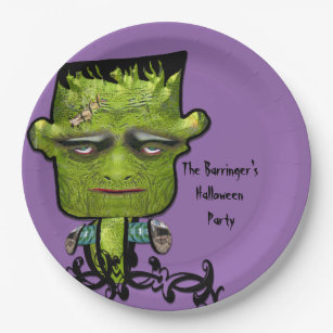 Cool Frank Fright Halloween Party Paper Plates