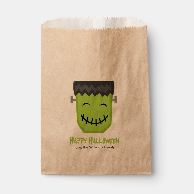 Cool Frankenstein Halloween Party Favor Bag (Front)