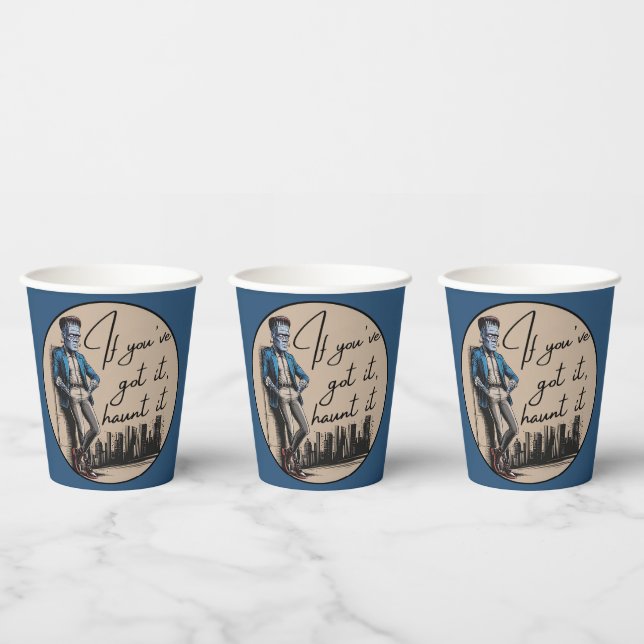 Cool Frankenstein If You’ve Got it, Haunt it Paper Cups (Multi)