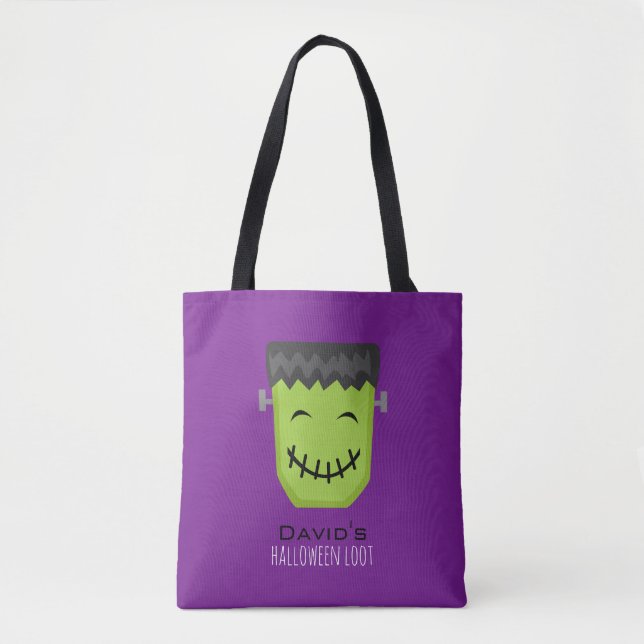 Cool Frankenstein Kids Halloween Tote Bag (Front)