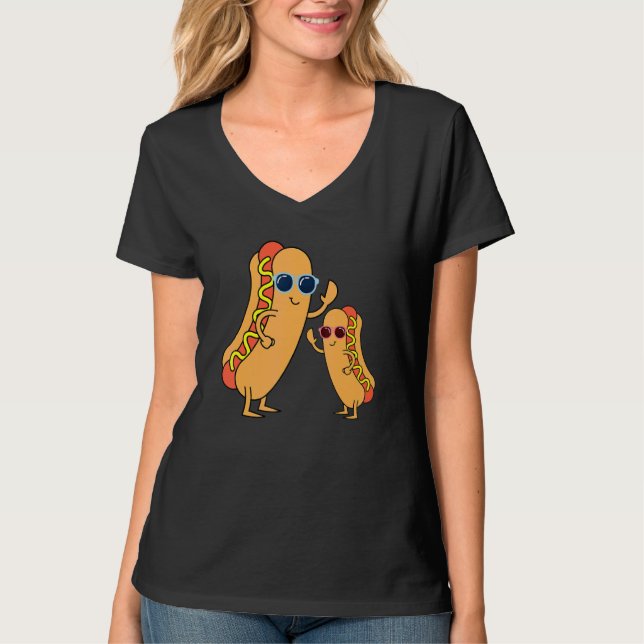 Cool Franks Sausages Weiner Fast Food Sunglasses H T-Shirt (Front)