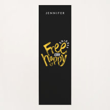 Cool Free And Happy Yellow Black Handwrittenypo
