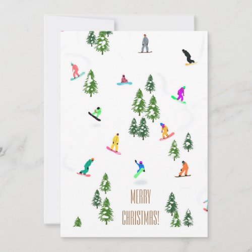 Cool Freeride Snowboarders Merry Christmas Invitation