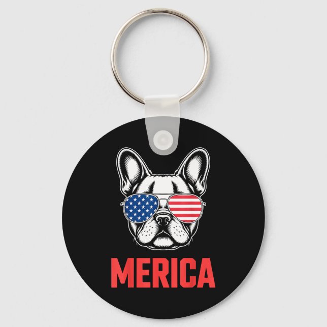 Cool French Bulldog Art For Men Women Kids Frenchi Keychain (Front)