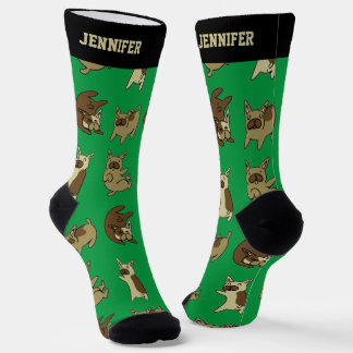 Cool French Bulldog Dog Cute Puppy Pattern Socks