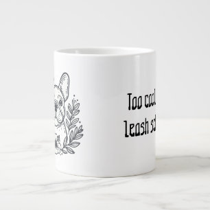 Cool French Bulldog Leash School Quote Giant Coffee Mug