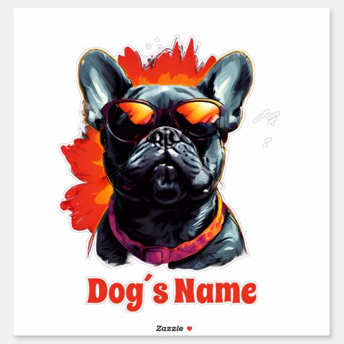 Cool French Bulldog With Sunglasses Sticker