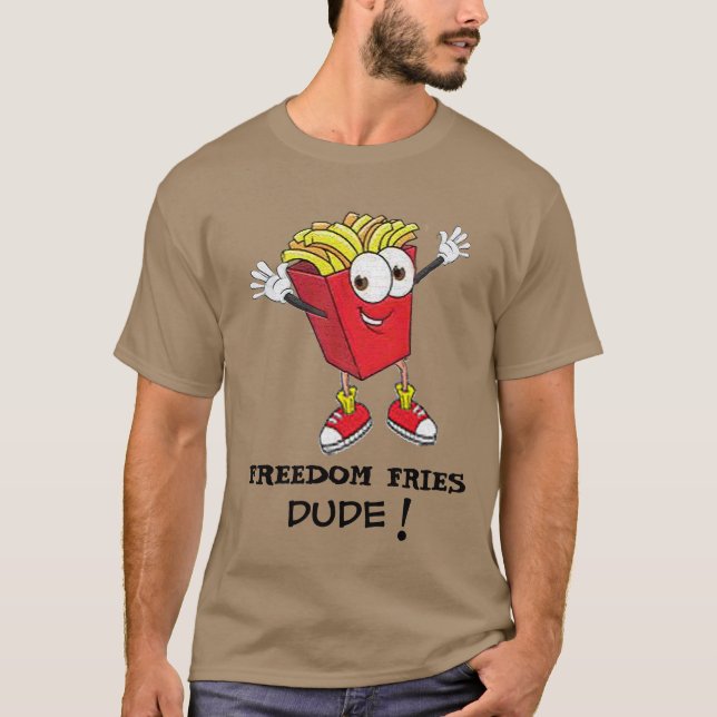 Cool French Fries Dude TGIF Funny T-shirt Design (Front)