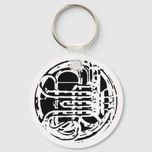 Cool French Horn Design Keychain