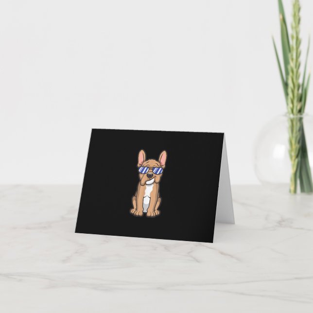 cool frenchie french bulldog sunglasses cute gift card (Front)