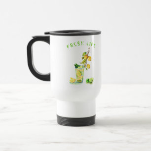 Cool Fresh Lemon Juice Drink Lemonade Summer Party Travel Mug