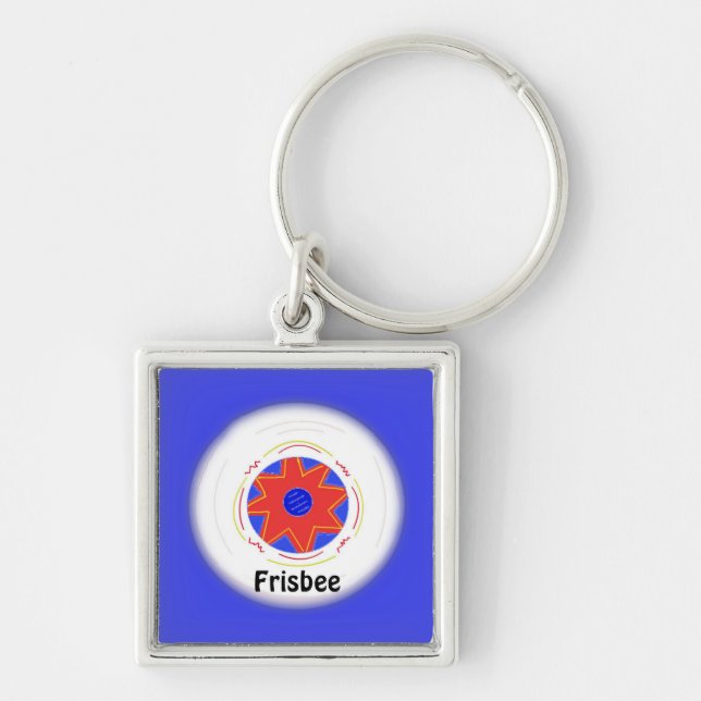 Cool Frisbee Design Keychain (Front)