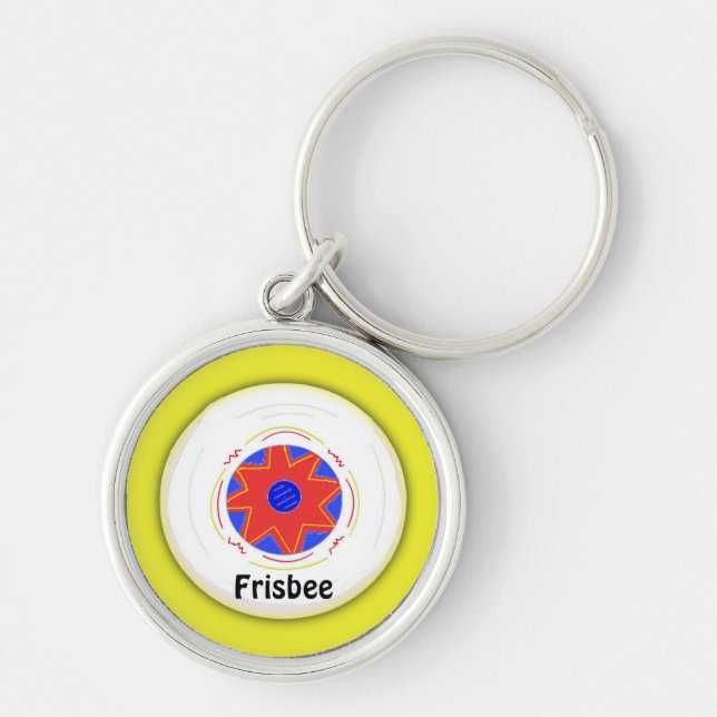 Cool Frisbee Design Keychain (Front)