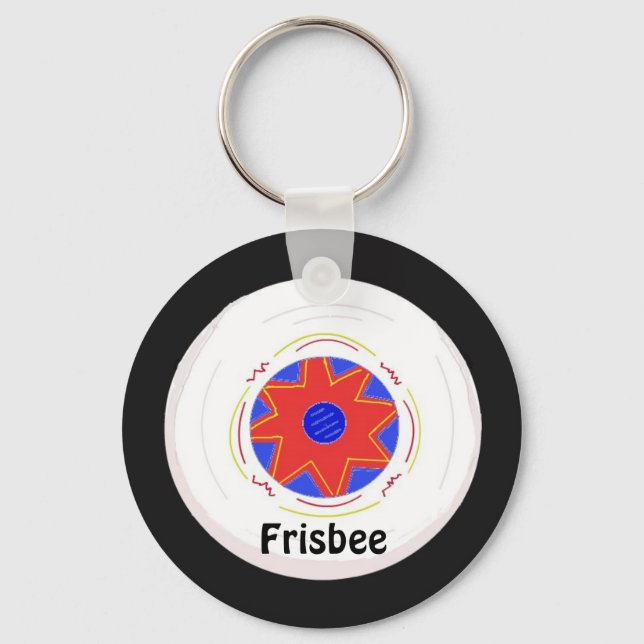 Cool Frisbee Design Keychain (Front)