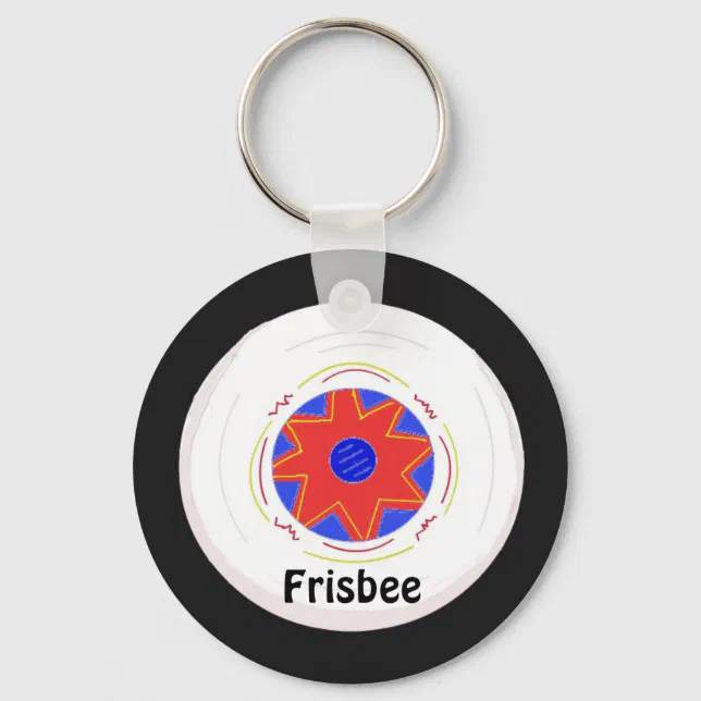 Cool Frisbee Design Keychain | Zazzle