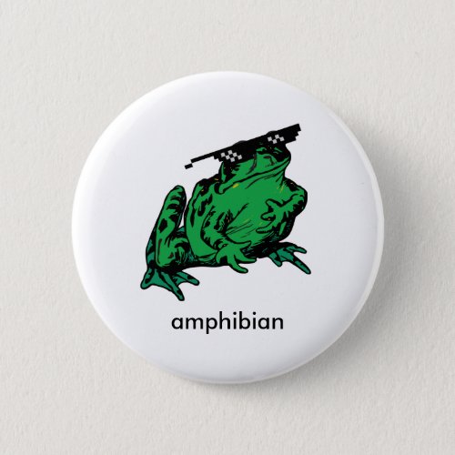 Cool frog Drawing colorful illustration Button
