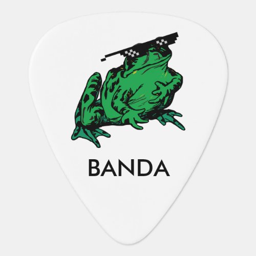 Cool frog Drawing colorful illustration Guitar Pick