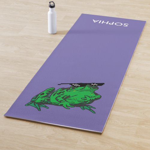 Cool frog Drawing colorful illustration Yoga Mat