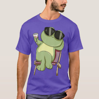 Cool frog is drinking a glass wine T-Shirt