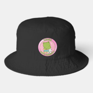 Cool Frog Pink Happy Quote Funny Bucket Hat