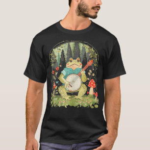 Cool Frog Playing Banjo Costume Colorful Animal Ad T-Shirt